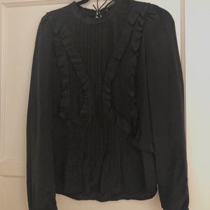 Isabel Marant Black Ruffle Blouse